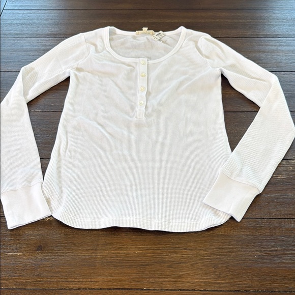 Madewell Waffle-Knit Scoopneck Henley Tee Size XS - Picture 4 of 11